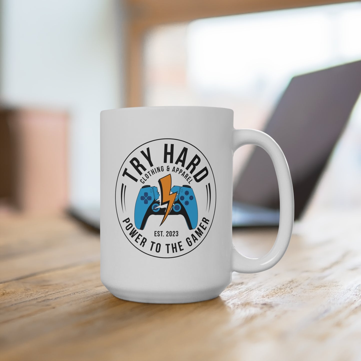 Try Hard Clothing & Apparel (Controller Logo) — Coffee Mug (15 oz)