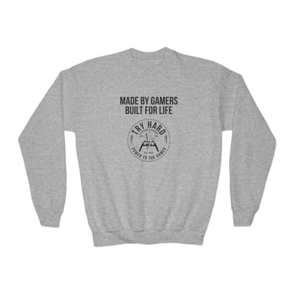 Made By Gamers, Built For Life (Try Hard Logo - Black & White)