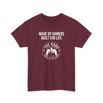 Made By Gamers, Built For Life (Try Hard Logo - Black & White)