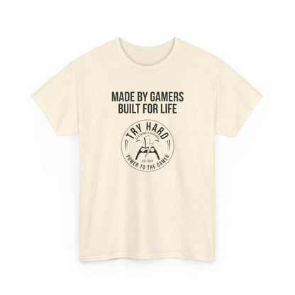 Made By Gamers, Built For Life (Try Hard Logo - Black & White)