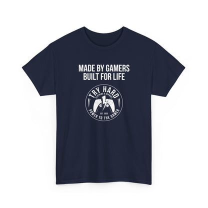Made By Gamers, Built For Life (Try Hard Logo - Black & White)