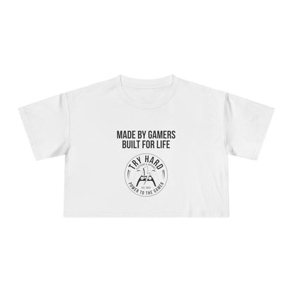 Made By Gamers, Built For Life (Try Hard Logo - Black & White)