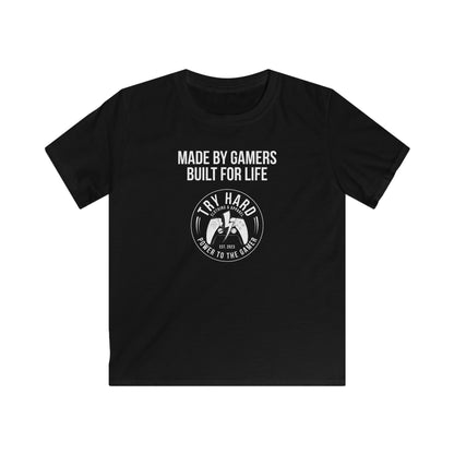 Made By Gamers, Built For Life (Try Hard Logo - Black & White)