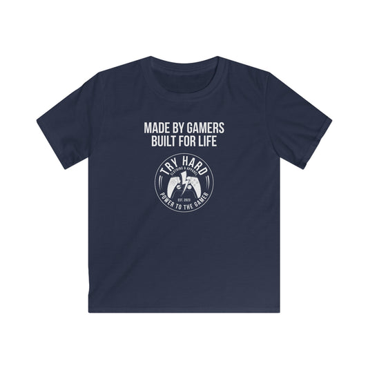 Made By Gamers, Built For Life (Try Hard Logo - Black & White)