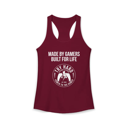 Made By Gamers, Built For Life (Try Hard Logo - Black & White)