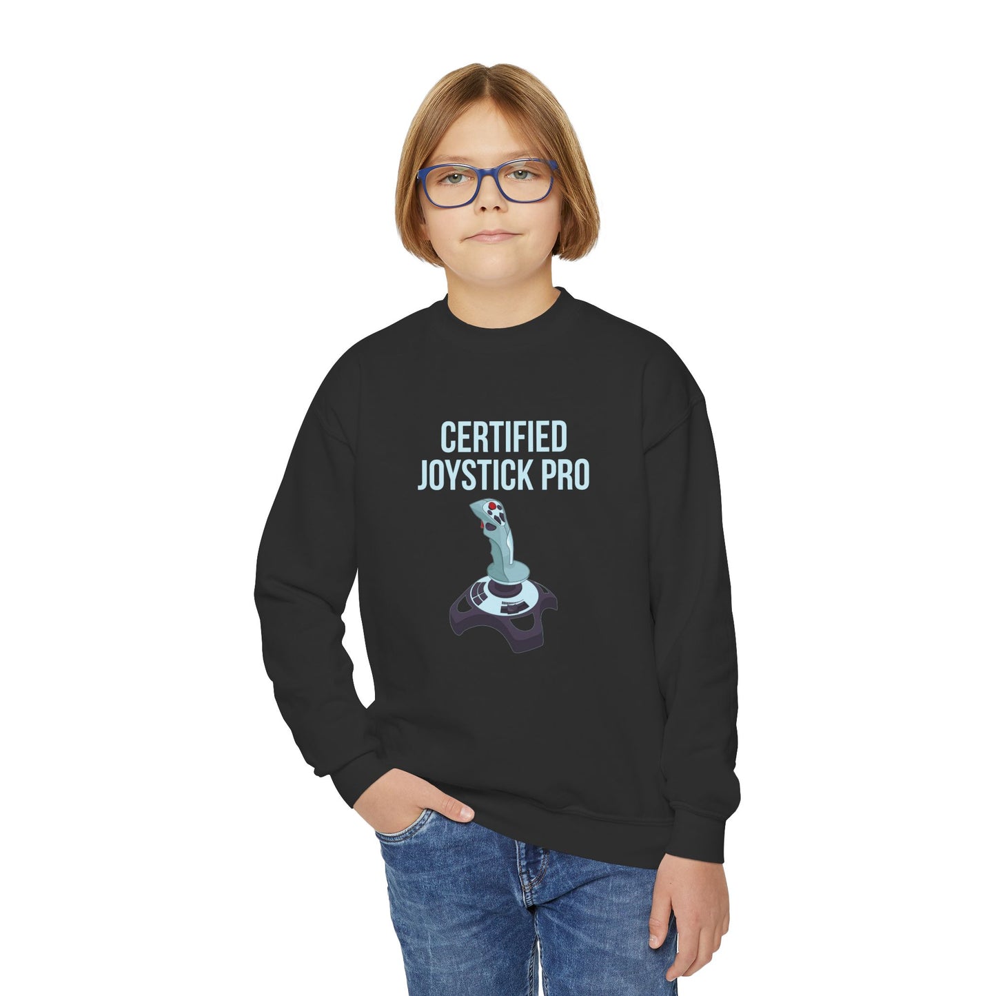 Certified Joystick Pro Youth Crewneck Sweatshirt