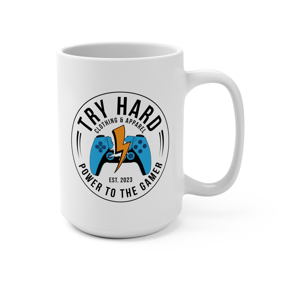 Try Hard Clothing & Apparel (Controller Logo) — Coffee Mug (15 oz)