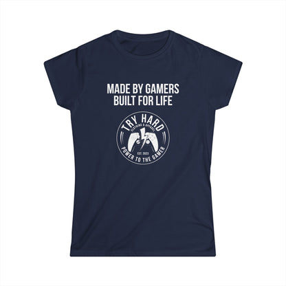 Made By Gamers, Built For Life (Try Hard Logo - Black & White)