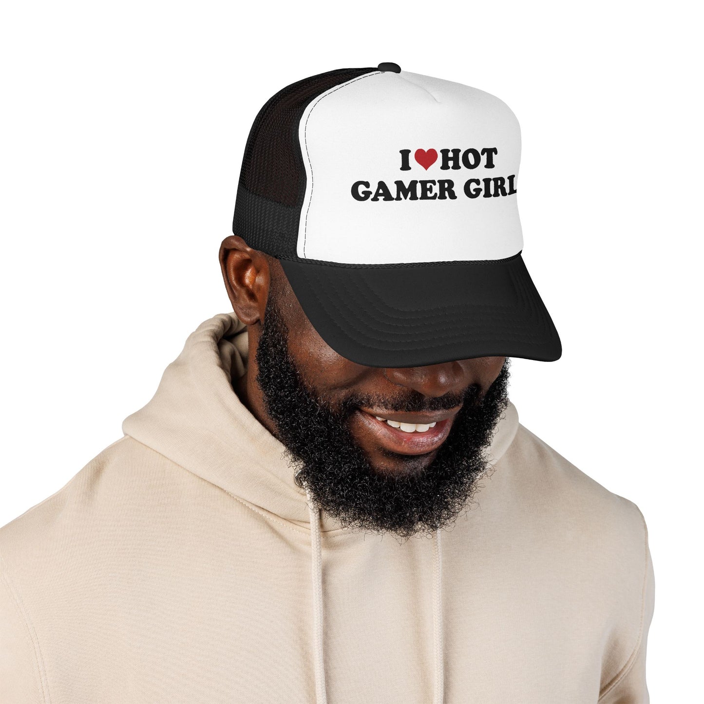 I Love Hot Gamer Girls Foam Mesh Trucker Hat