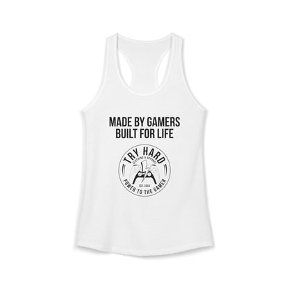 Made By Gamers, Built For Life (Try Hard Logo - Black & White)
