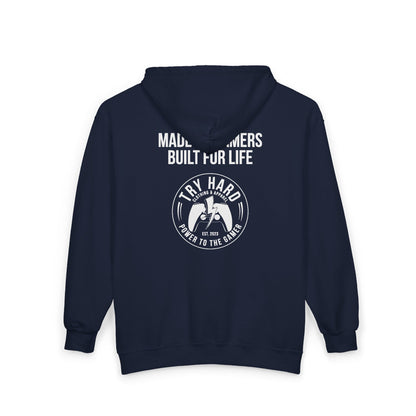 Made By Gamers, Built For Life (Try Hard Logo - Black & White)