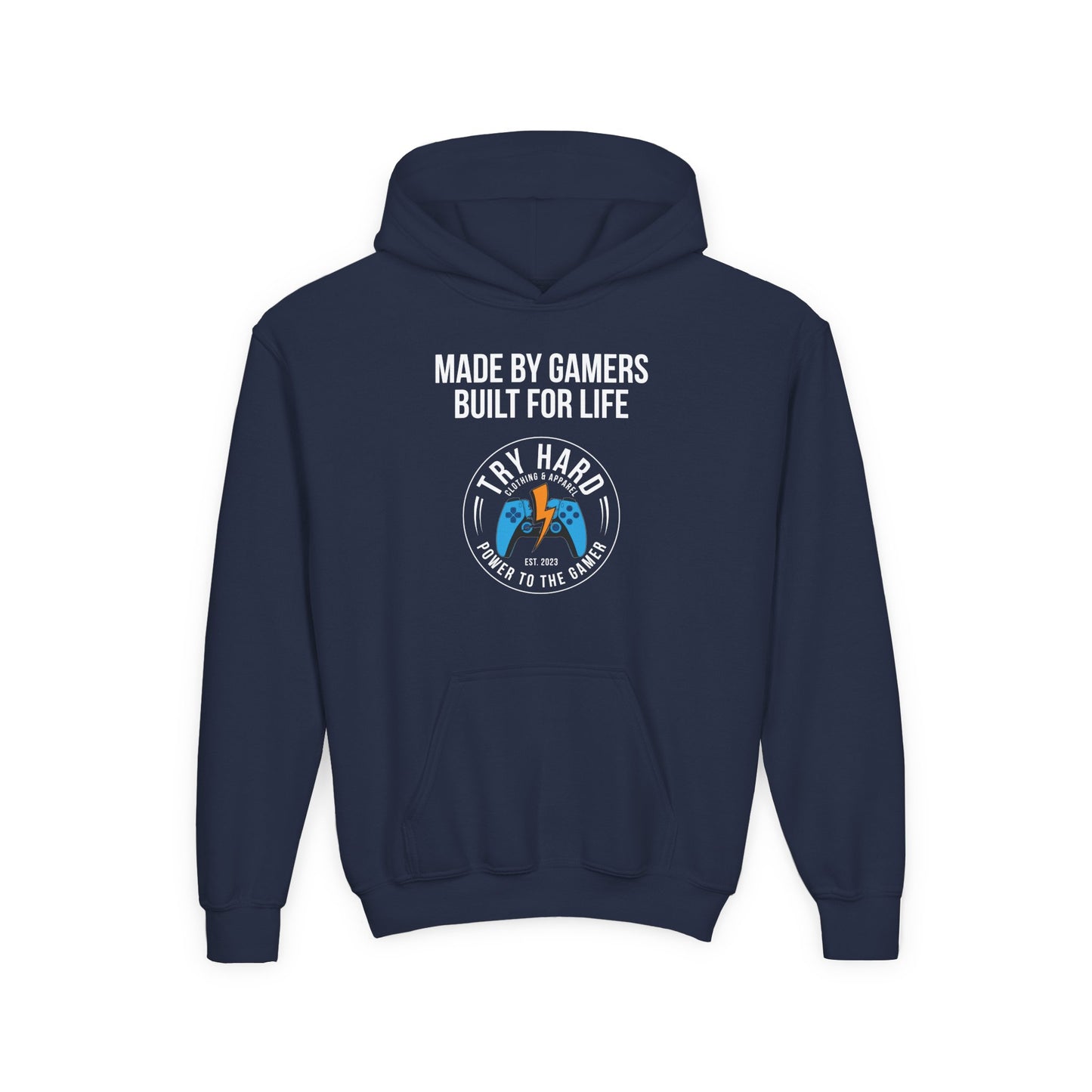 Made By Gamers, Built For Life (Try Hard Logo - Color)