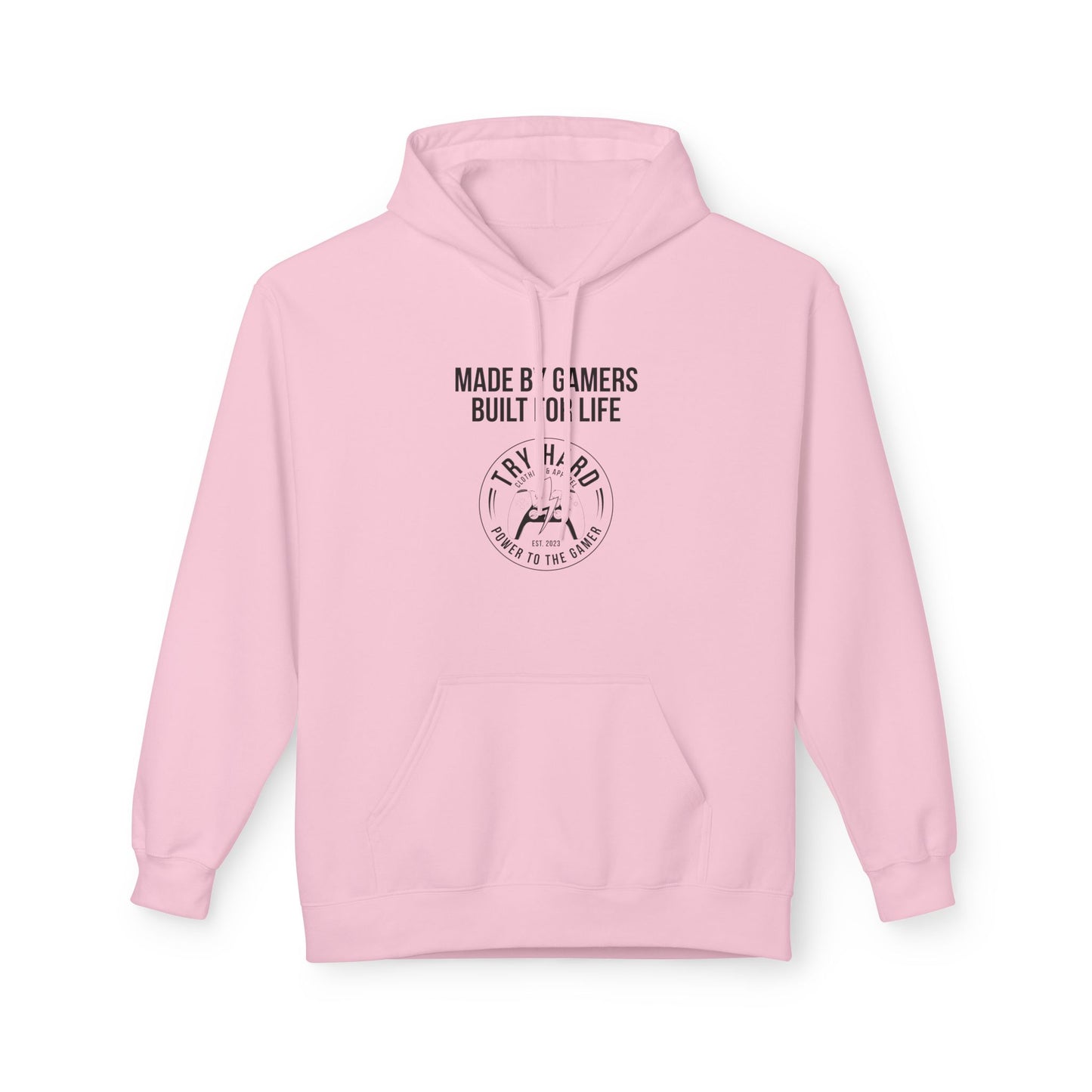 Made By Gamers, Built For Life (Try Hard Logo - Black & White)