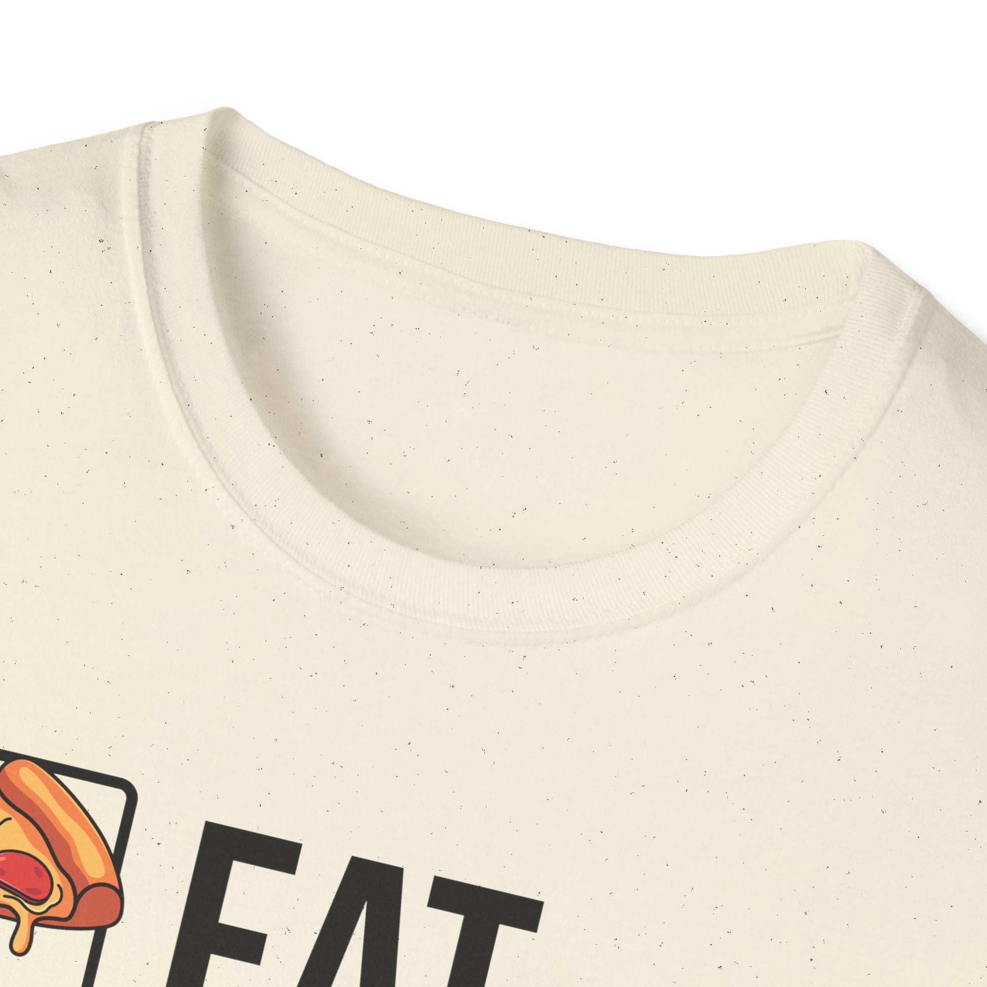 White video game t-shirt printed with the Eat. Sleep. Game. Repeat. gaming icons