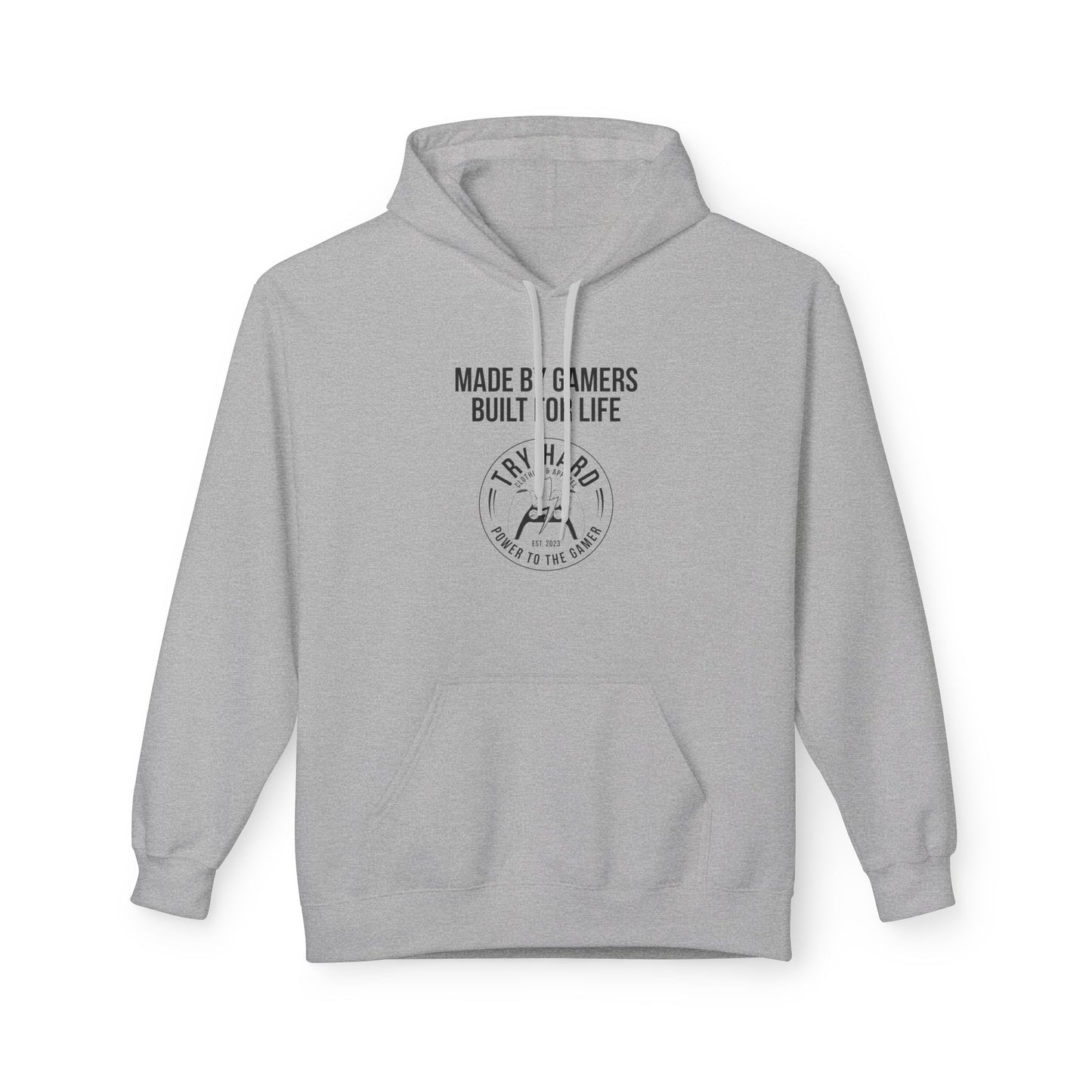 Made By Gamers, Built For Life (Try Hard Logo - Black & White)