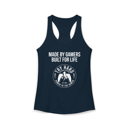 Made By Gamers, Built For Life (Try Hard Logo - Black & White)