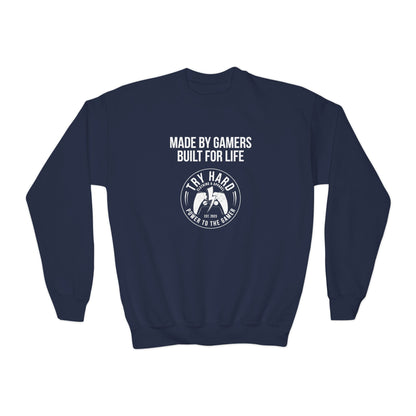 Made By Gamers, Built For Life (Try Hard Logo - Black & White)